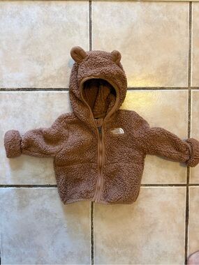 The North Face Brown Teddy Fleece Hoodie with Bear Ears